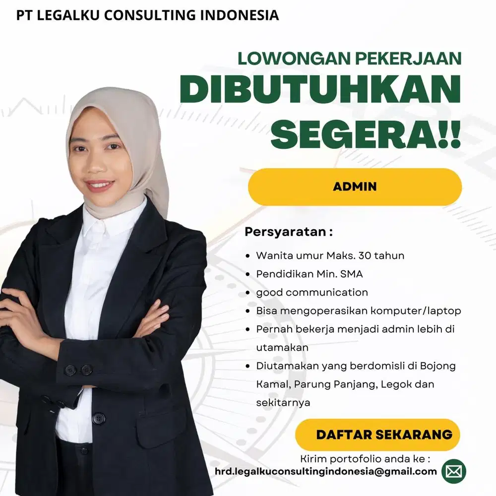 LOWONGAN KERJA ADMIN DAN KONTEN KREATOR