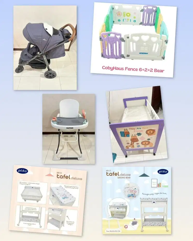 Preloved Bundling Stroller, Baby Chair, Box Bayi, Pagar, Baby Tafel