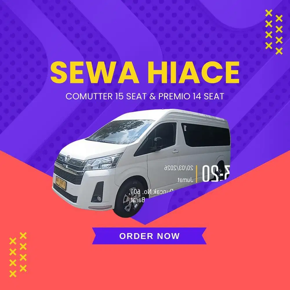 Sewa hiace premio murah comutter luxury kapasita 10-14 seat jakarta
