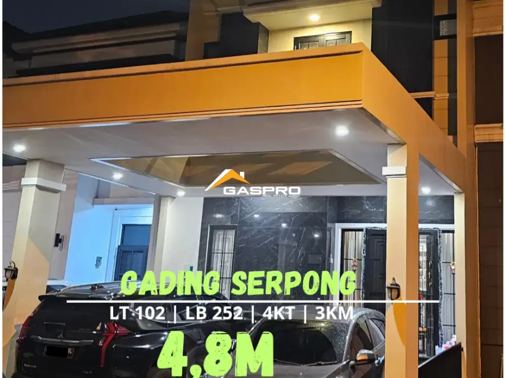 DIJUAL RUMAH BRAND NEW DI MENAGGIO VILLAGE GADING SERPONG 3LANTAI LUAS BANGUNAN 252M