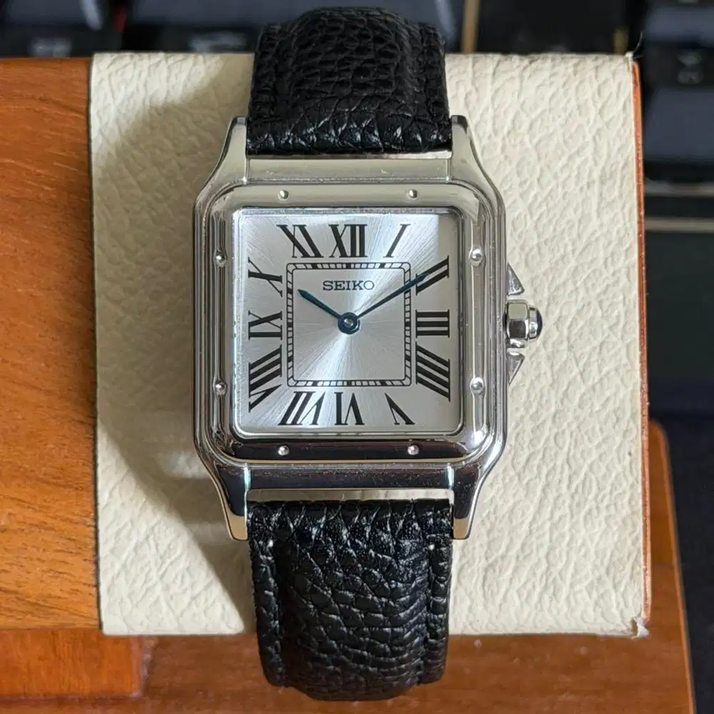 Seiko Tank Dumont Panthere VJ34 33MM Elegance With Dual Strap Cartier