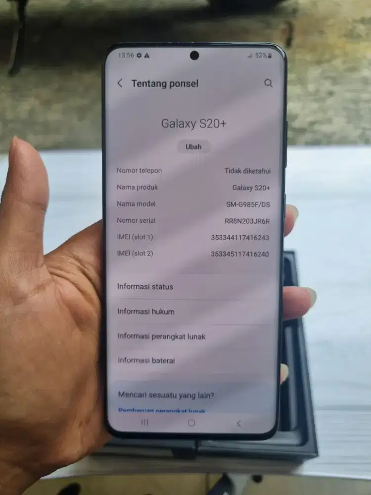 samsung S20 plus 8/128 Fullset Rrsmi