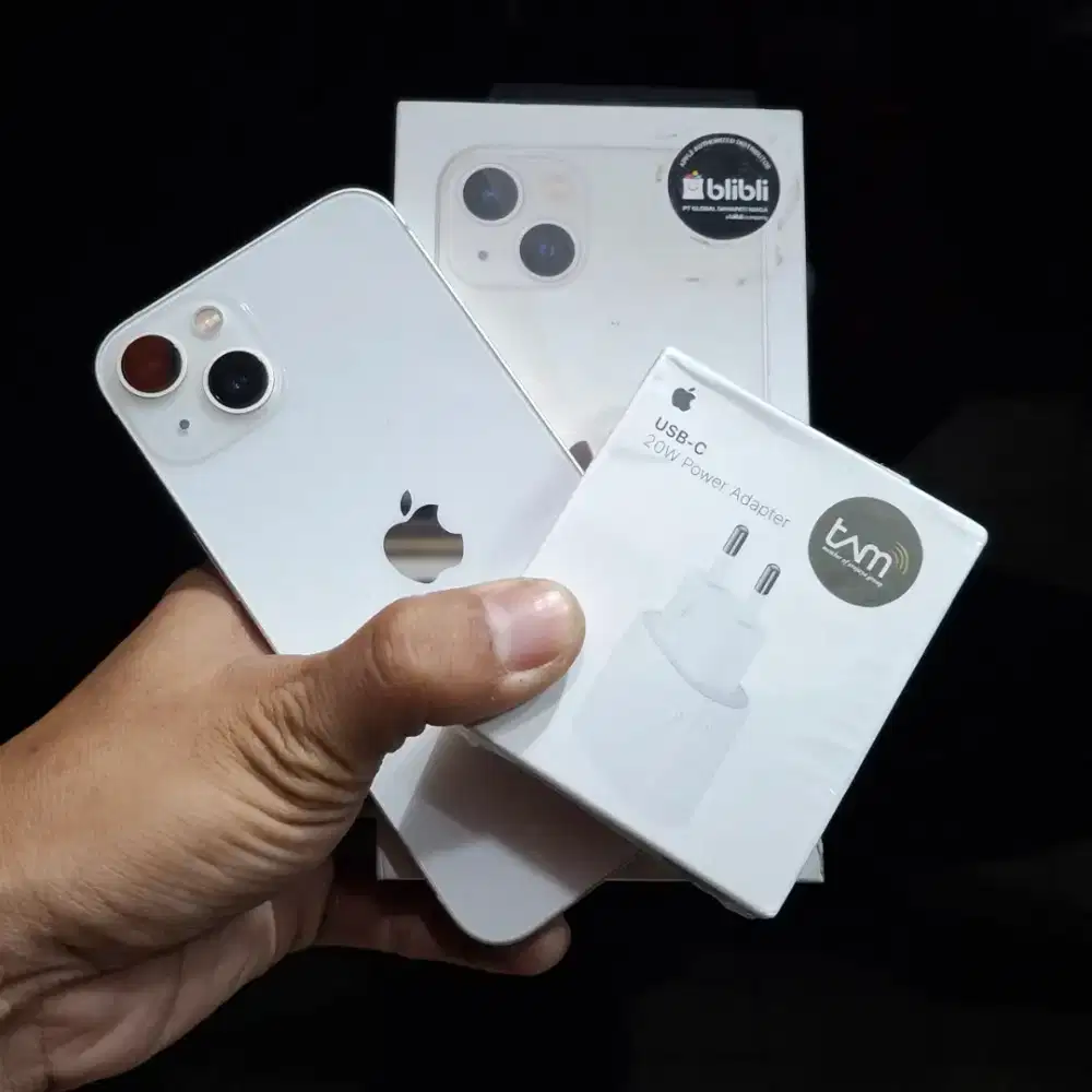 iPhone 13 128gb starlight ex iBox Full ori free adapter