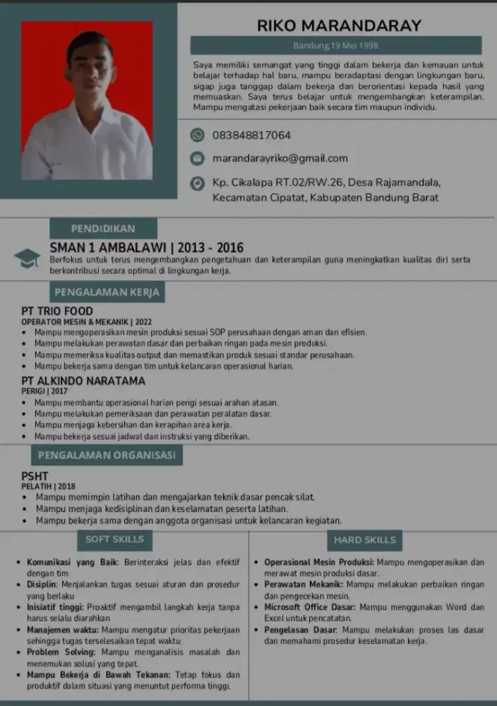 Sedang mencari pekerjaan semoga saja jodoh nya di sini