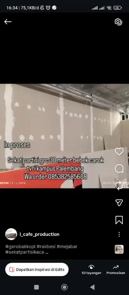 Sekat partisi GRC, Etalase kaca, mezanine, ,  meja besi, rak display