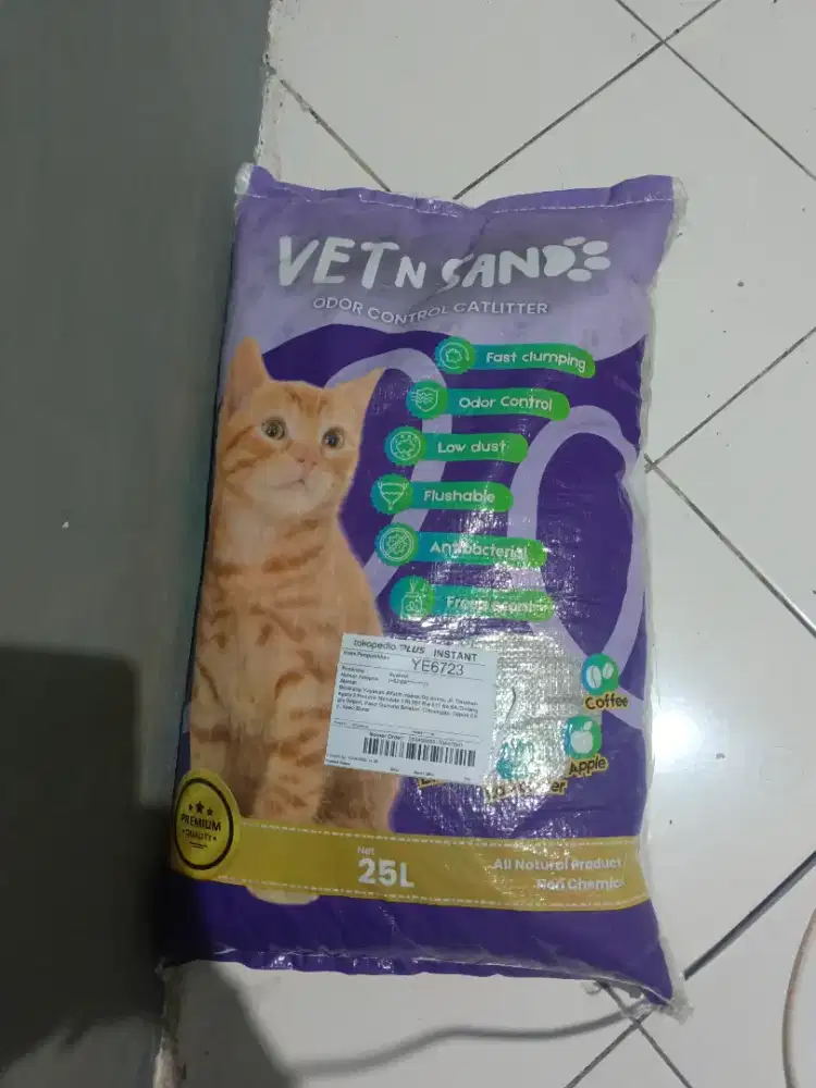 Pasir gumpal 25L Lavender kucing