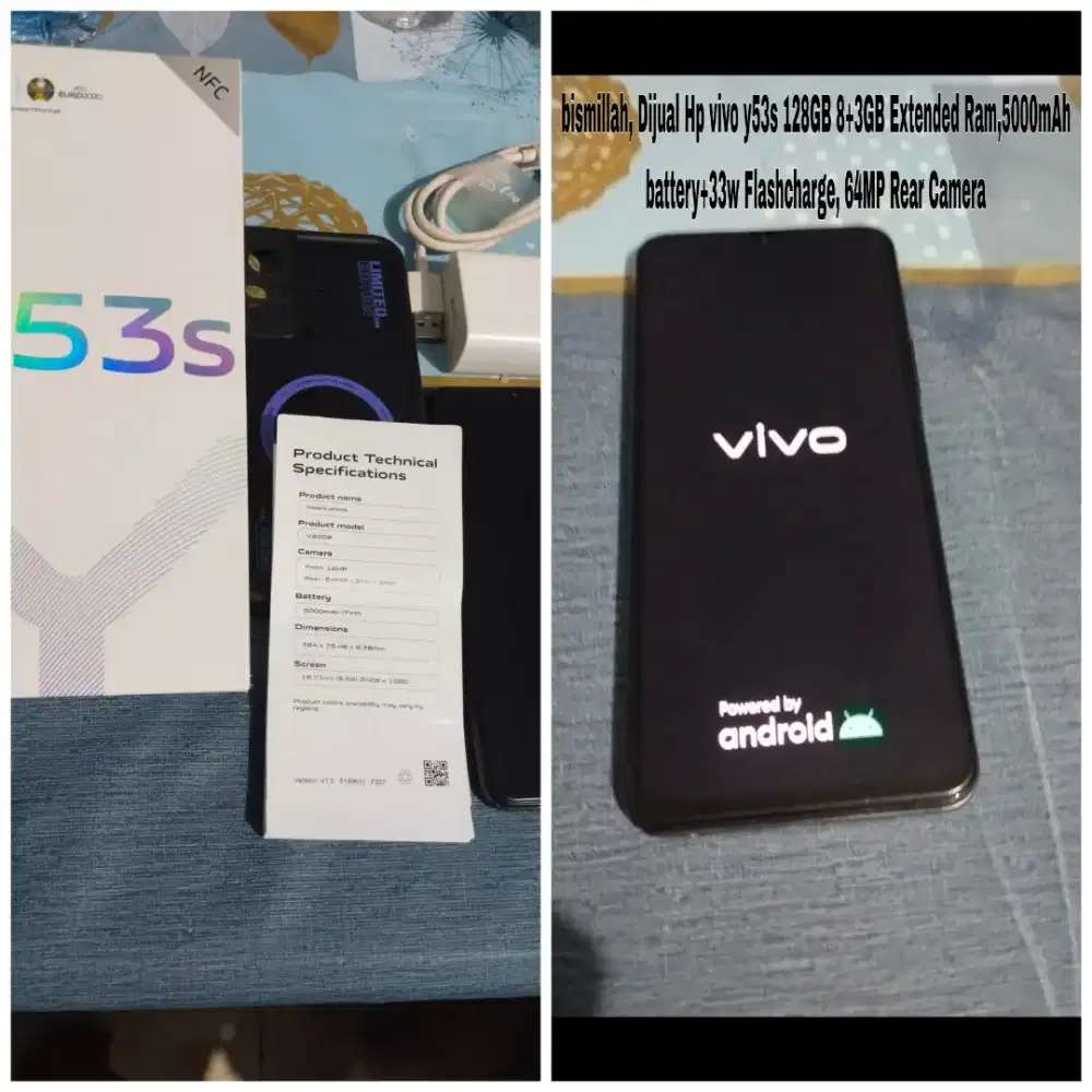 Hp vivo y53s 128GB fitur NFC