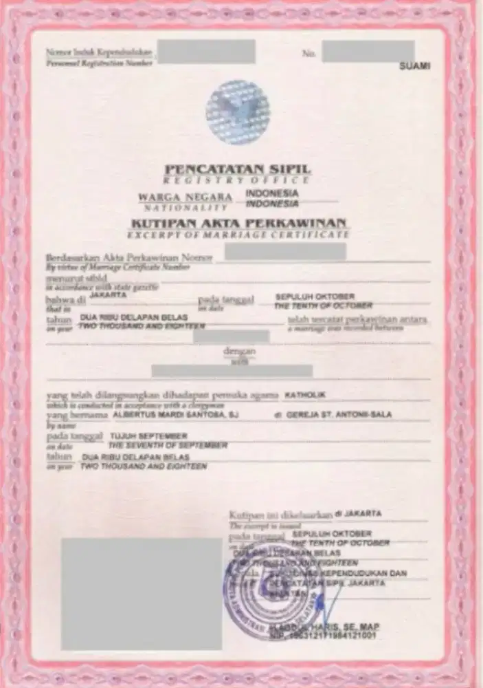Jasa surat nikah, akte lahir