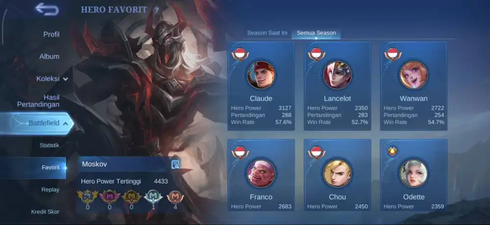 akun mobile legends bang bang