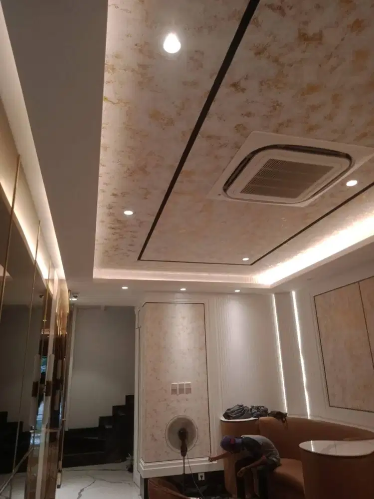 GYPSUM Kusen Alumunium - Aluminium + Partisi Sekat - Plafon PVC