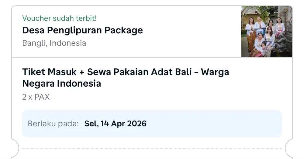 tiket desa penglipurna biaya masuk + pakaian adat