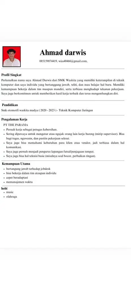 Butuh Pekerjaan Siap Kerja Secepatnya