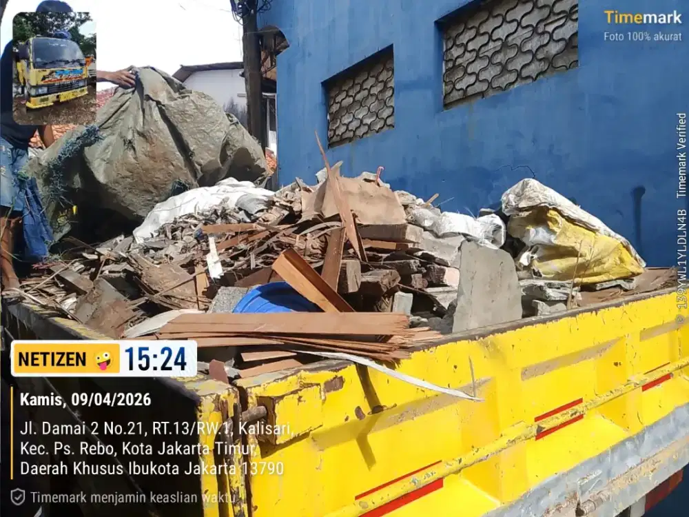 Jasa buang puing dan tanah sampah