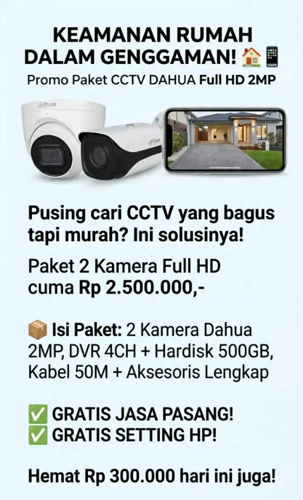 paket cctv 2 kamera full hd