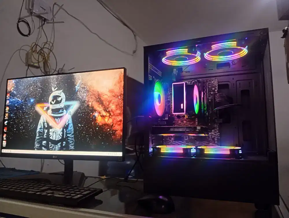 Komputer GAME FULLSET i3-10100F 4C-8T RX 550 4 GB  Ram 16GB  LG 24 INC