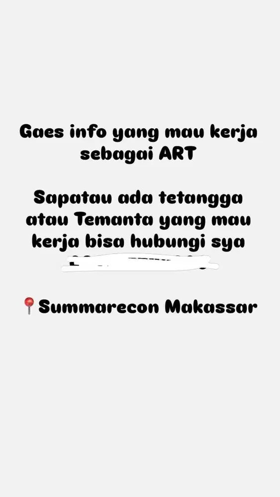 Butuh ART Tinggal dalam