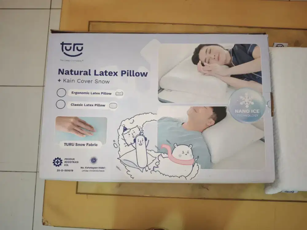 Bantal Tidur Premium Turu Natural Latex Plush Pillow 100% Original