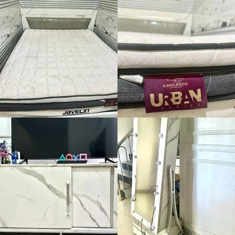 Jual borongan spring bed set tempat tidur rias make up lemari tv