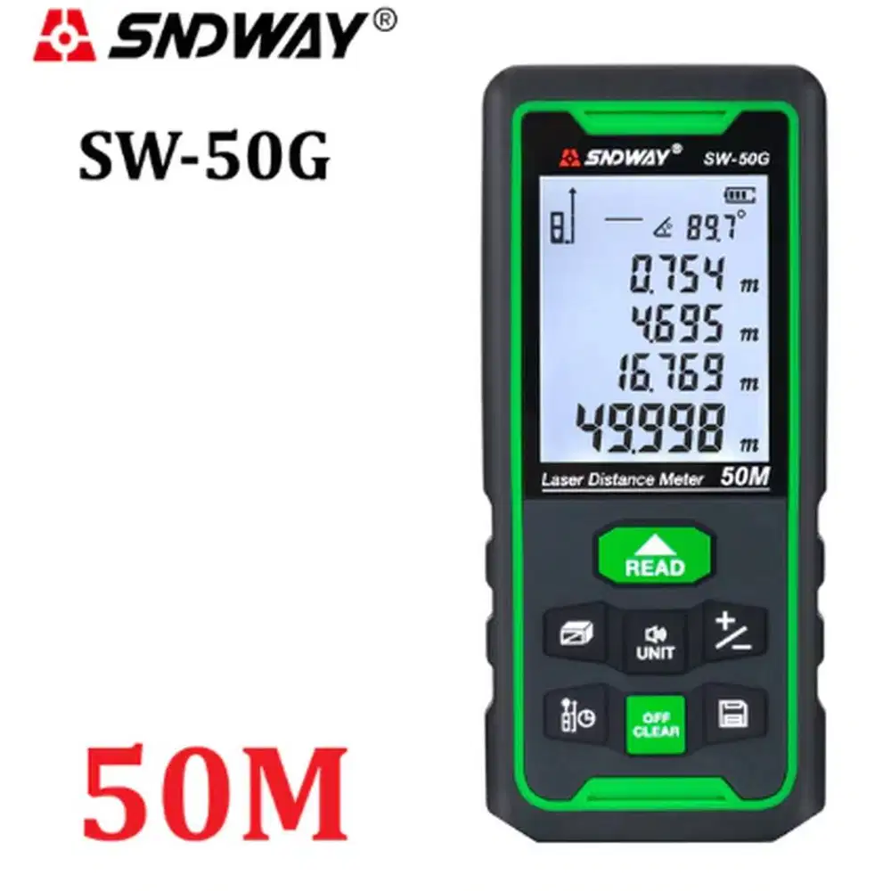 Meteran Laser Digital Green Laser SNDWAY SW-50G