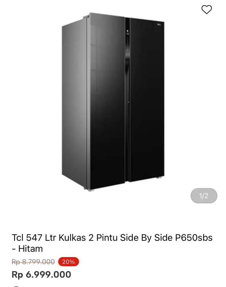 KULKAS SBS TCL 547liter