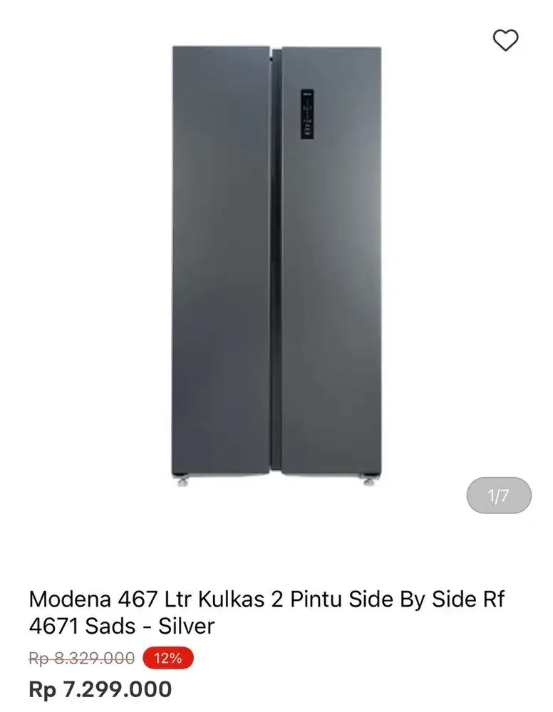 KULKAS MODENA SBS 467liter