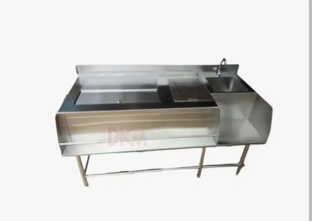 Bar station / cooktail station 200 x 70 x 85/95 cm stainless