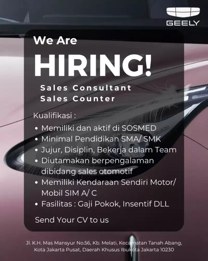 Loker Sales Geely