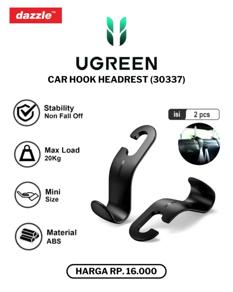 UGREEN CAR HOOK HEADREST (30337)