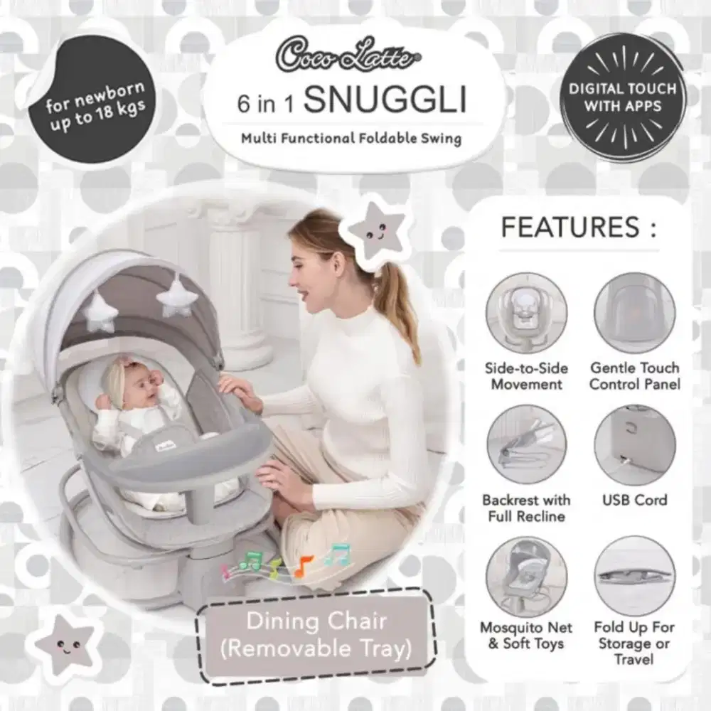 Jual Coco Latte Baby Bouncer Free Diaper Changing Table