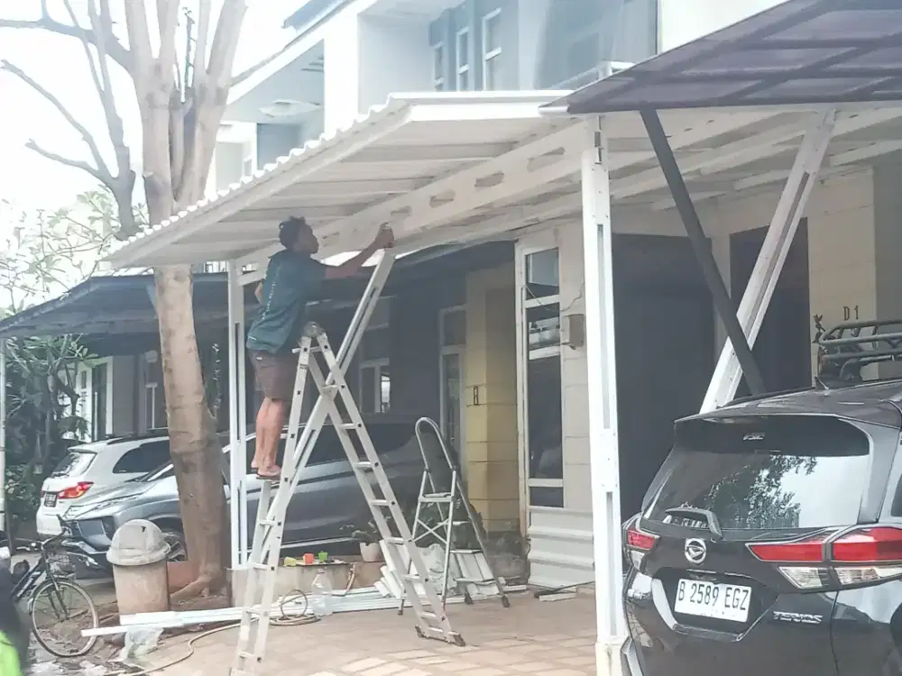 Pemasangan kanopi baja ringan