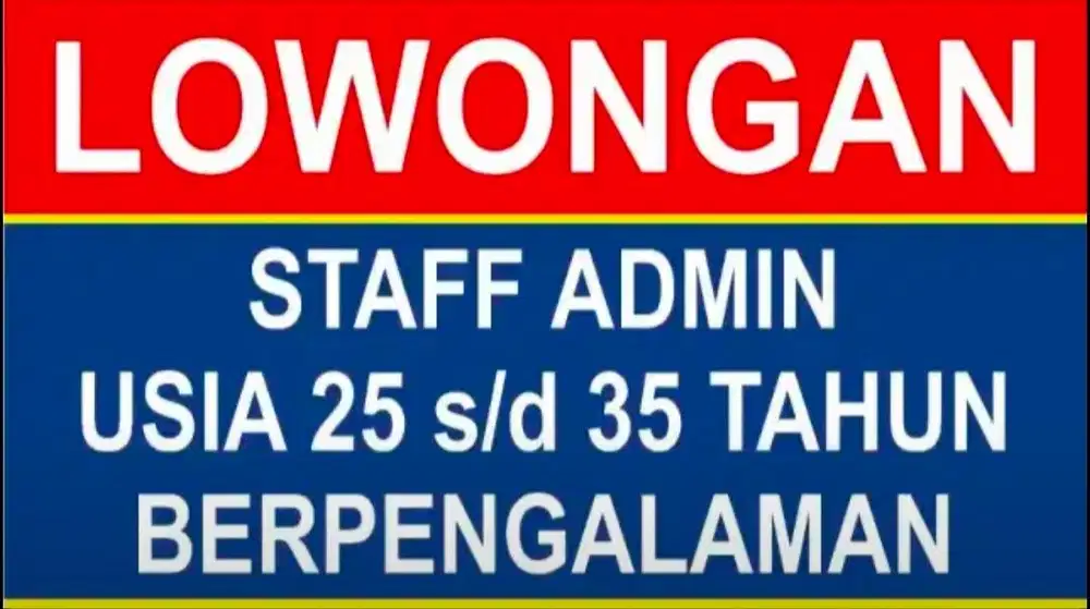 Lowongan Admin Staff