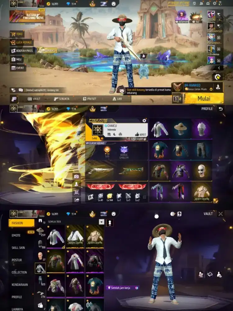 akun FF Ready jual akun Free Fire murah murah 100% Asli Tepercaya