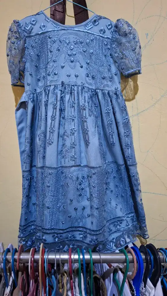 Baju dres bahan borkat