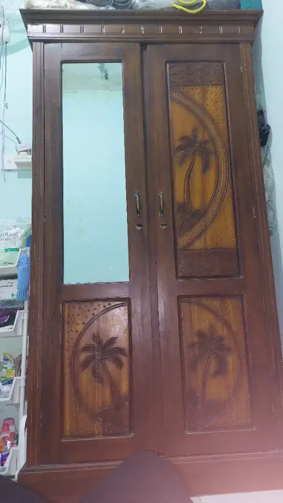 Jual lemari kayu jati 2 pintu