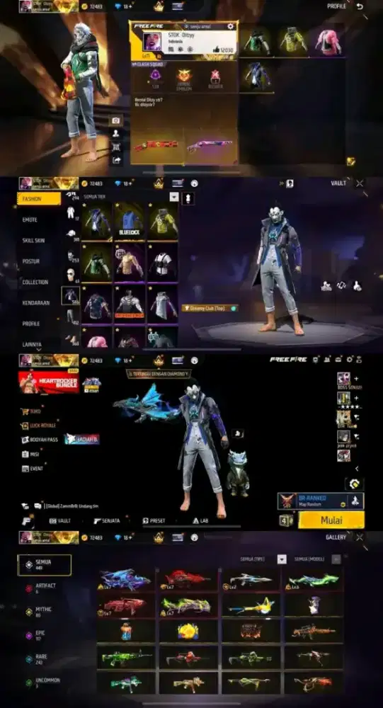 akun FF Ready jual akun Free Fire murah murah 100% Asli Tepercaya