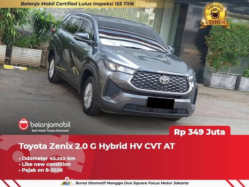 [ LIKE NEW ] Toyota Zenix 2.0 G Hybrid CVT AT 2023/2024