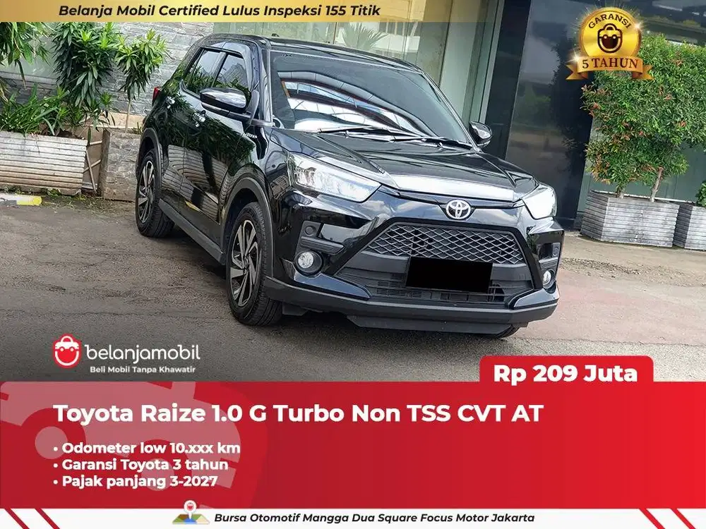 [ GARANSI 5TH ] Toyota Raize 1.0 G Turbo Non TSS CVT AT 2025 2026