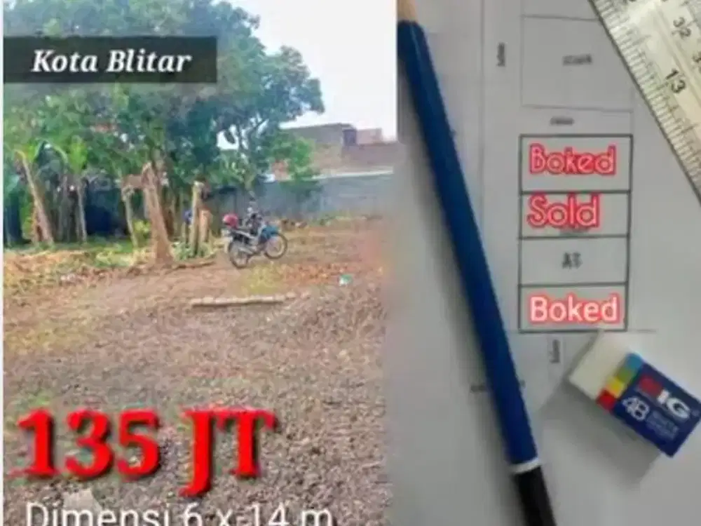 Di Jual Tanah siap bangun  135 Jt di Kota Blitar