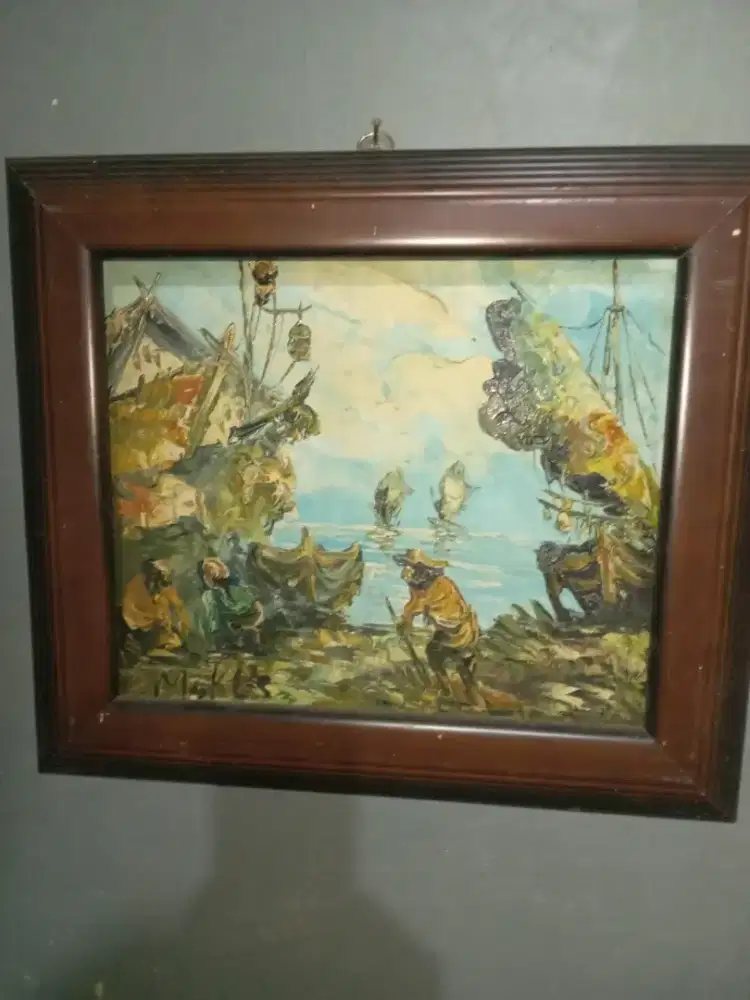 Lukisan Kanvas Lawas Palet Karya Muklis