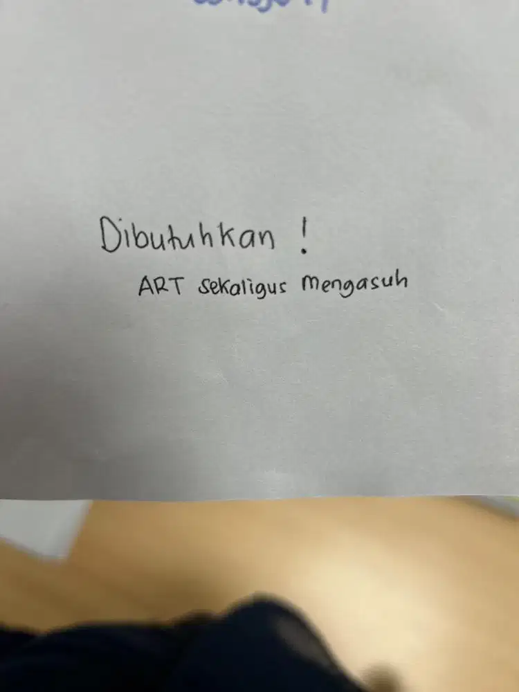 Dibutuhkan ART & Mengasuh