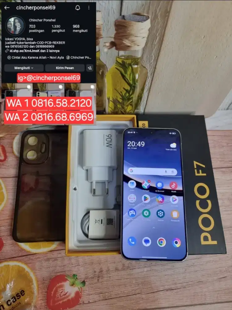 Jual HP likenew Poco F7 12/512 mulus istimewa grns 02 27 BH 100%