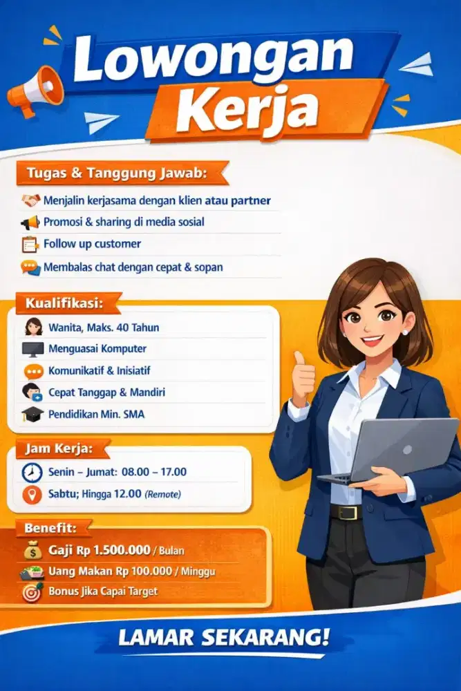 LOWONGAN KERJA CUSTOMER SERVICE ADMIN ONLINE