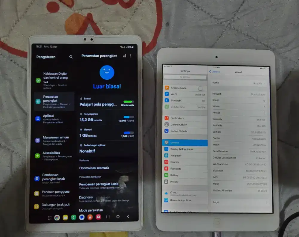 Ipad mini 1 wifi selular 64 giga unit only / A7 lite