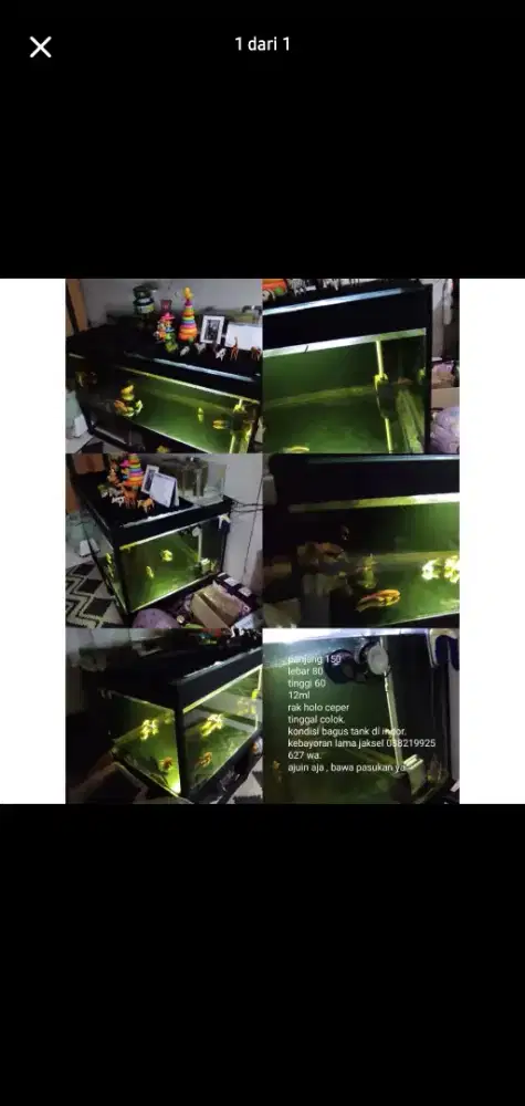 Aqurium full set. 150Px80Lx60T 12 ml.