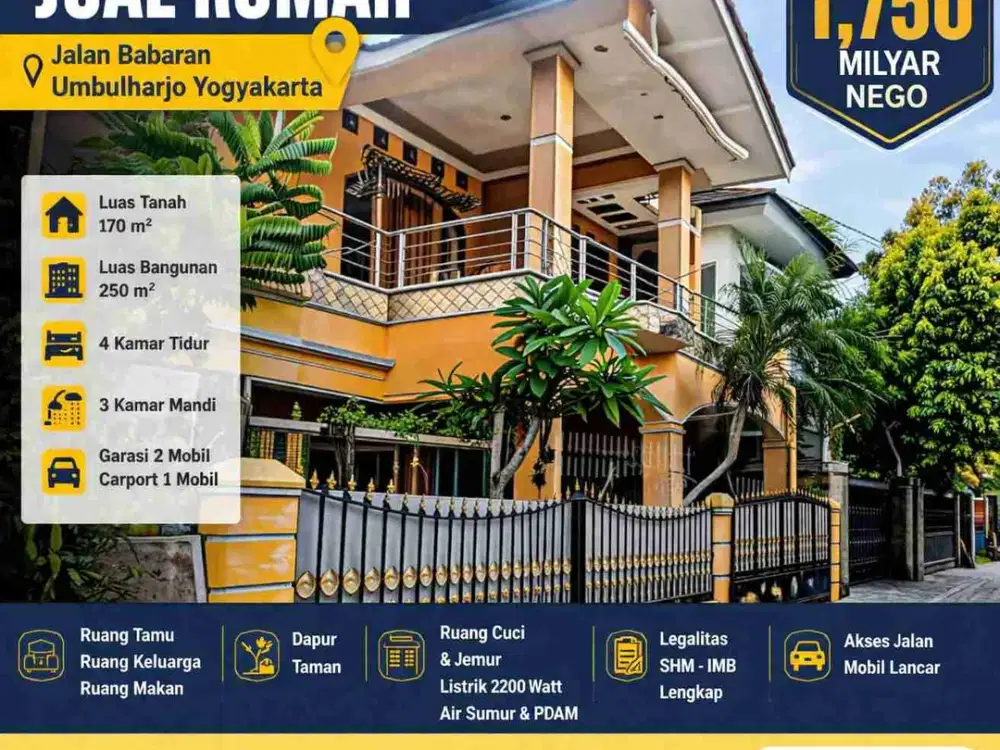Rumah 2 Lantai Strategis di Umbulharjo Dekat Kampus & XT Square – 4KT, SHM, Siap Huni