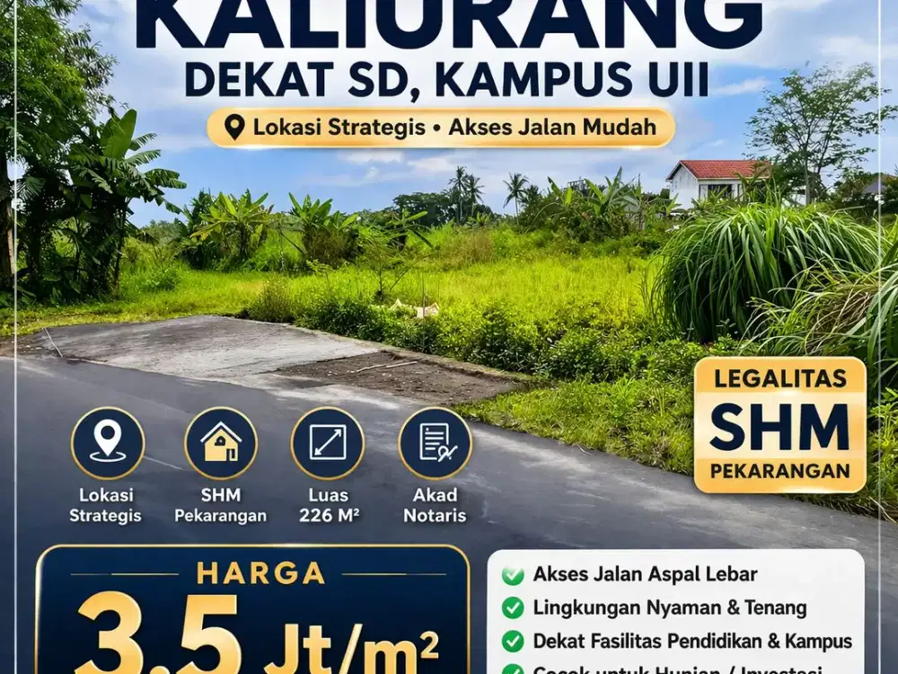 Tanah Jogja 2 MENIT SD BIAS KALIURANG SHMP