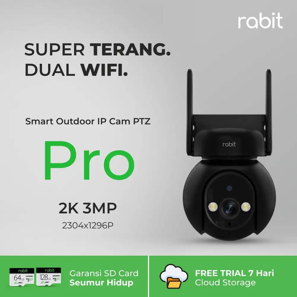 RABIT SMART IP CCTV WIFI CAMERA OUTDOOR WATERPROOF PTZ PRO KAMERA 2K