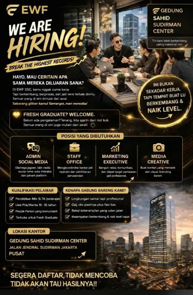 Dibutuhkan Untuk posisi yang tertera