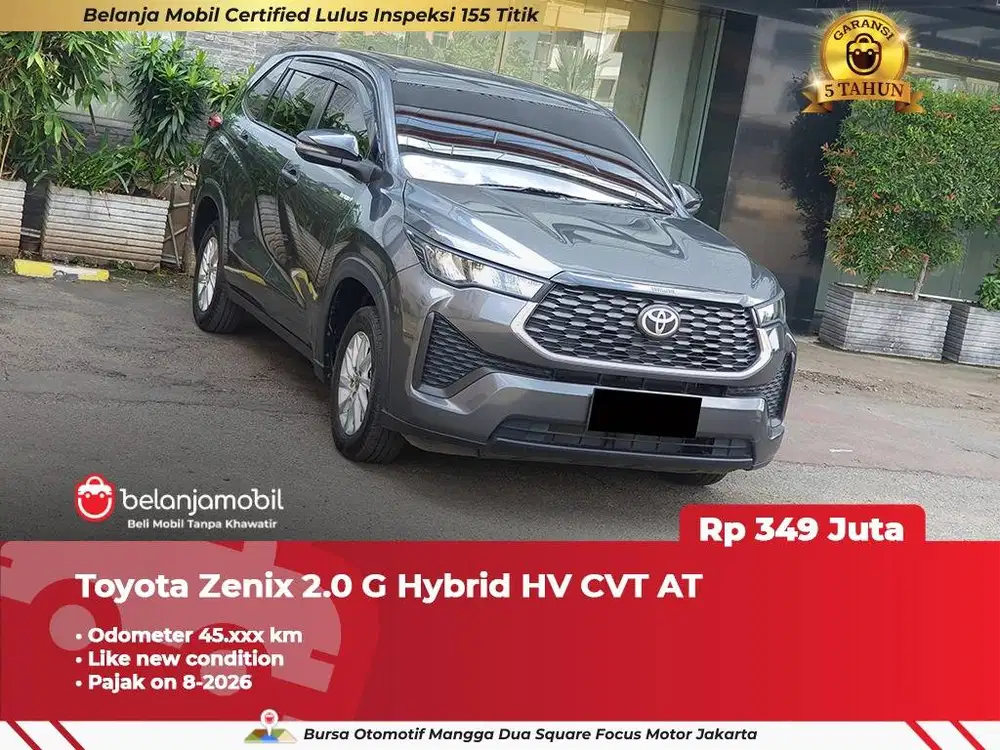 [ LIKE NEW ] Toyota Zenix 2.0 G Hybrid CVT AT 2023 2024