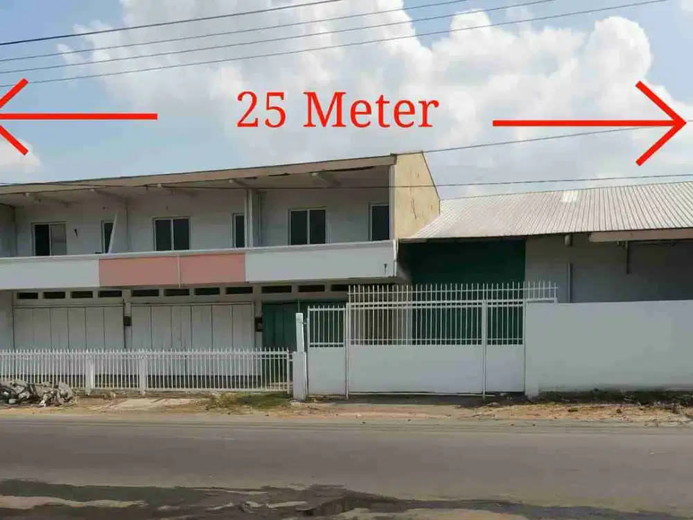 Di jual murah Gudang dan ruko 900 m2 pinggur jalan.